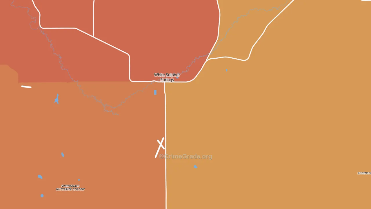 Meagher County, MT Map of Burglary Rates