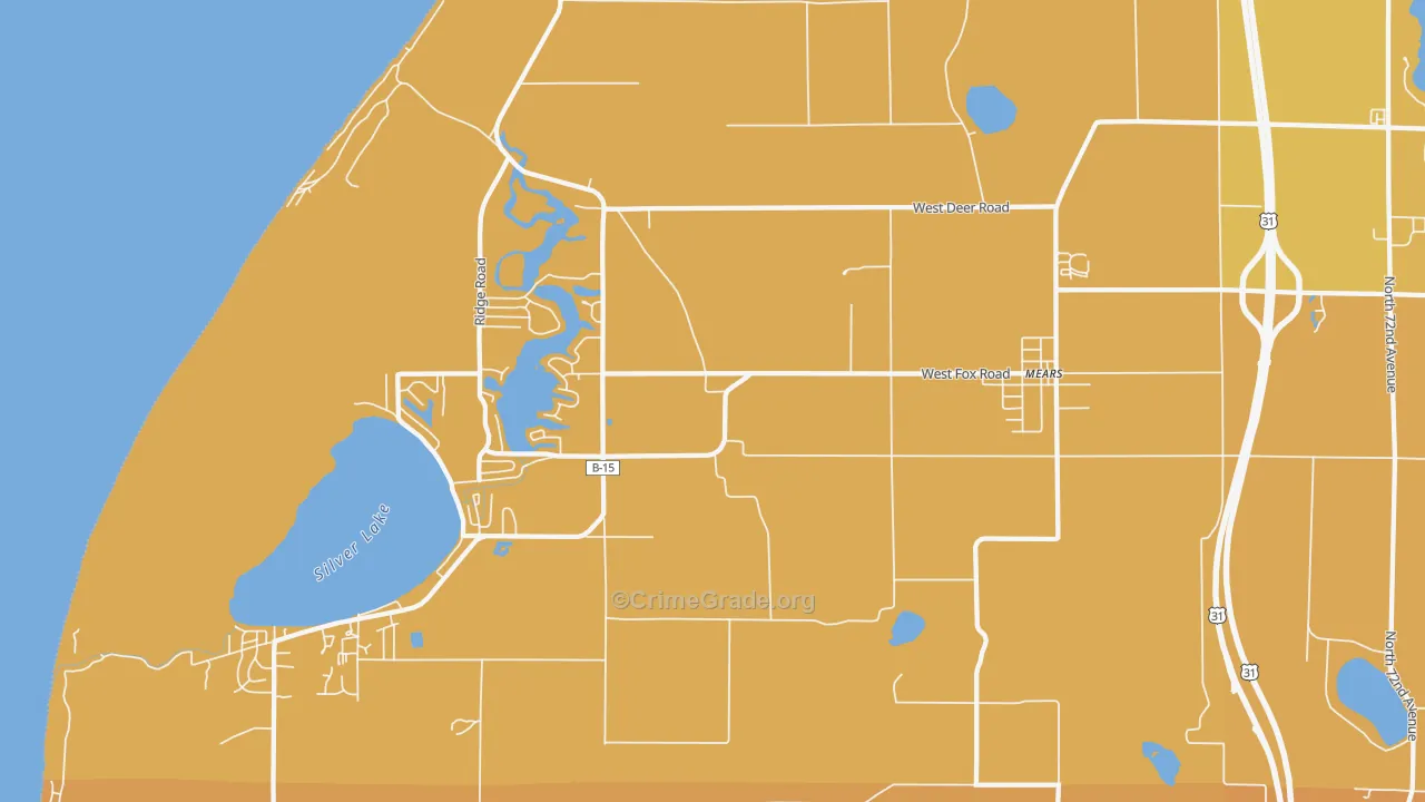 Mears, MI Map of Burglary Rates