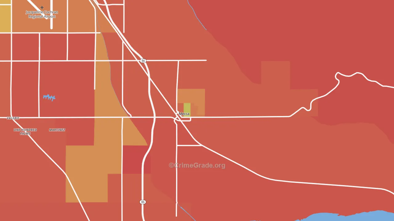 Mecca, CA Map of Burglary Rates