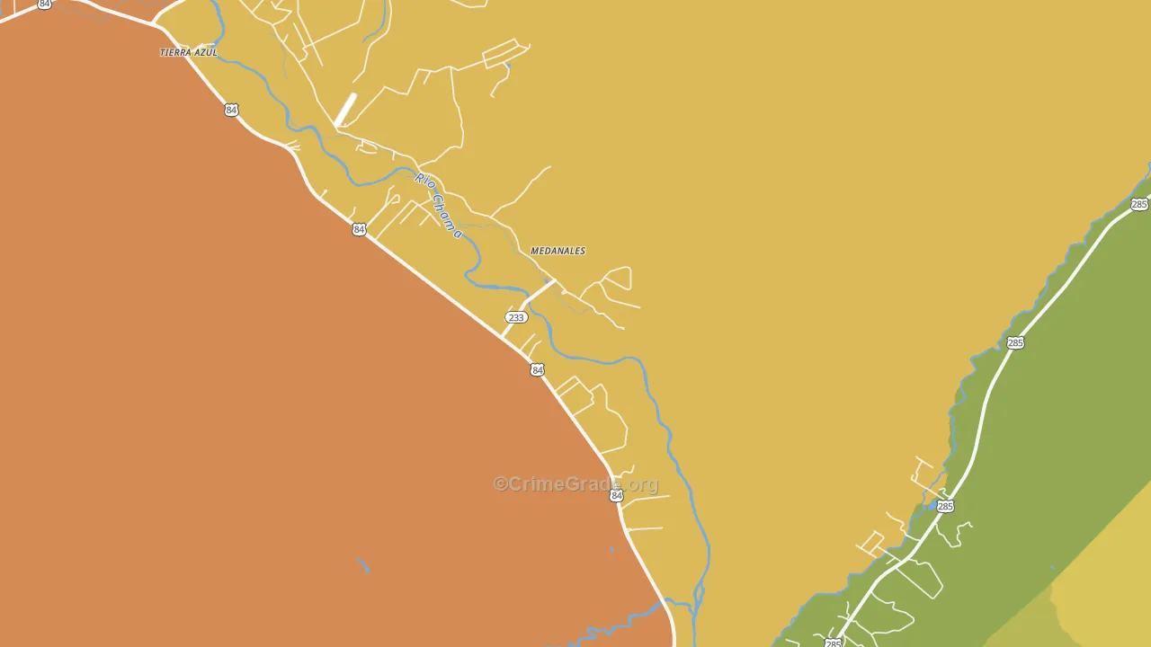 Medanales, NM Map of Burglary Rates