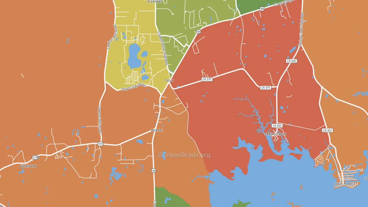 Medart, FL Map of Burglary Rates