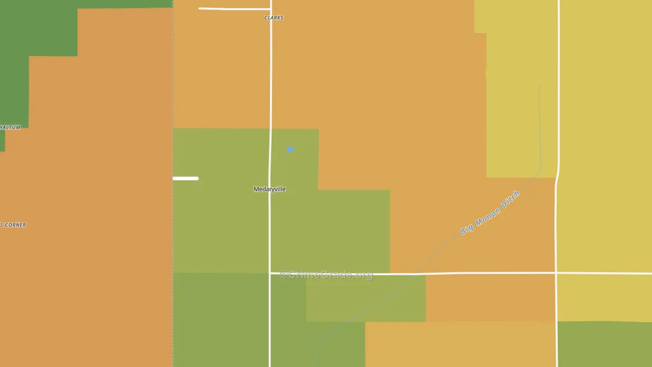Medaryville, IN Map of Burglary Rates