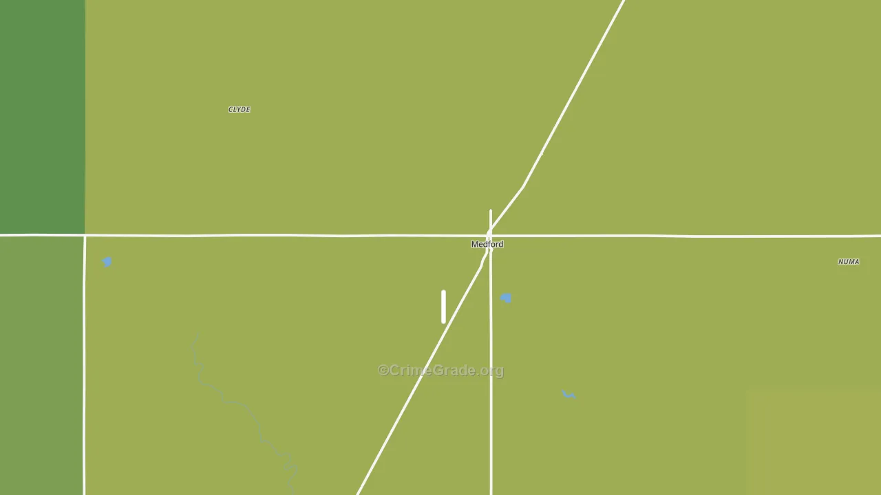 Medford, OK Map of Burglary Rates