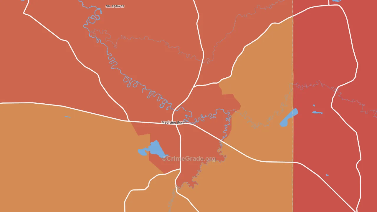 Medicine Bow, WY Map of Burglary Rates