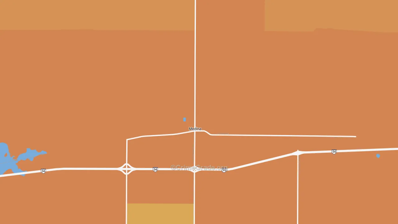 Medina, ND Map of Burglary Rates