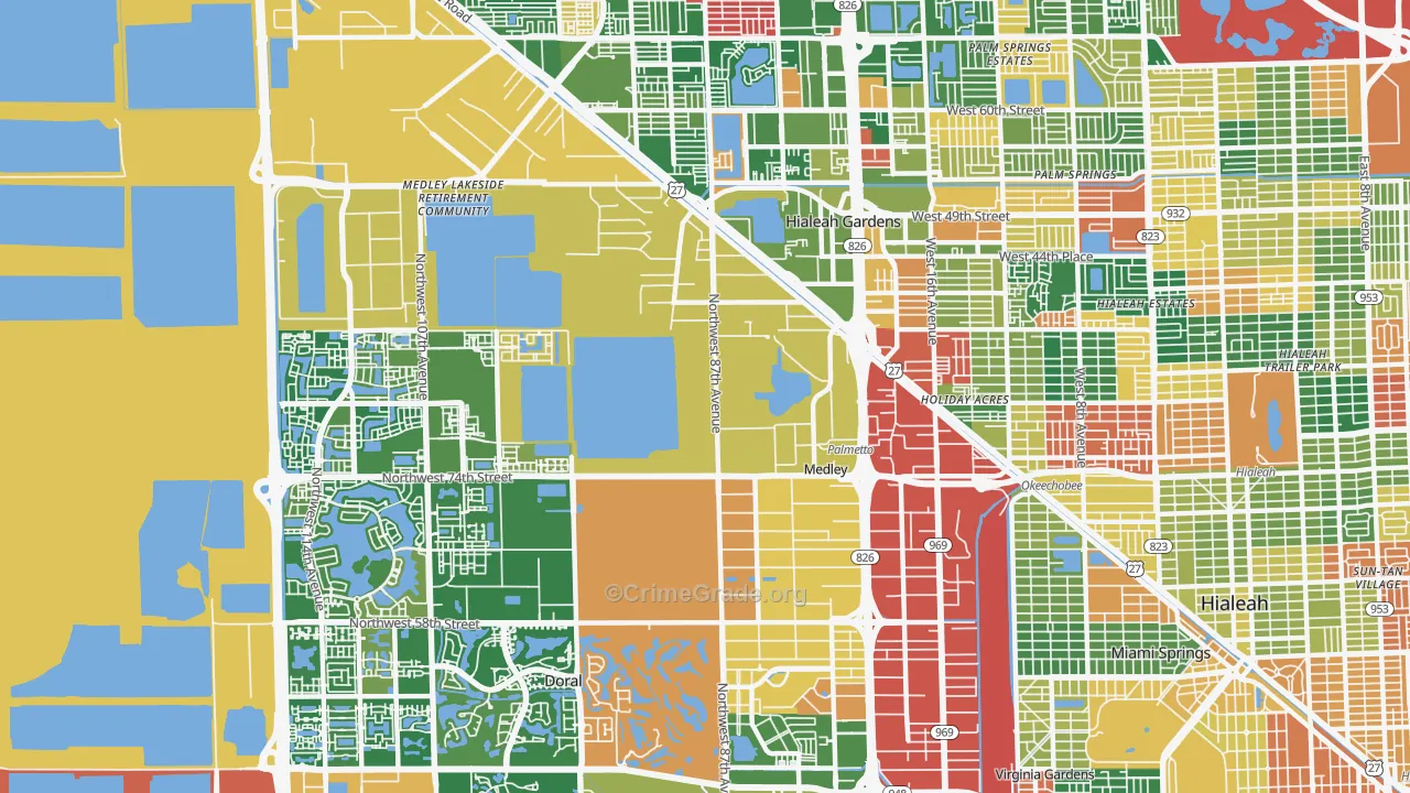 Medley, FL Map of Burglary Rates