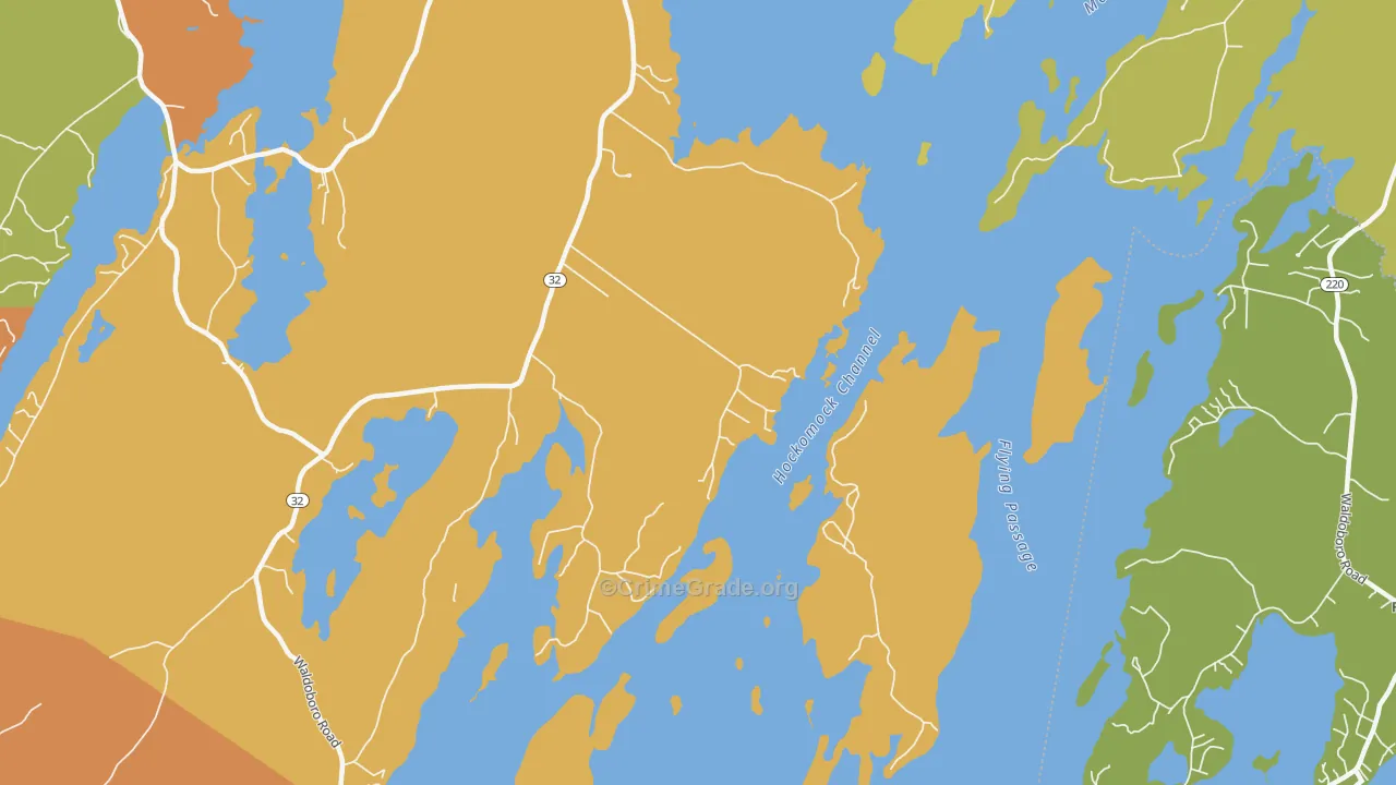 Medomak, ME Map of Burglary Rates