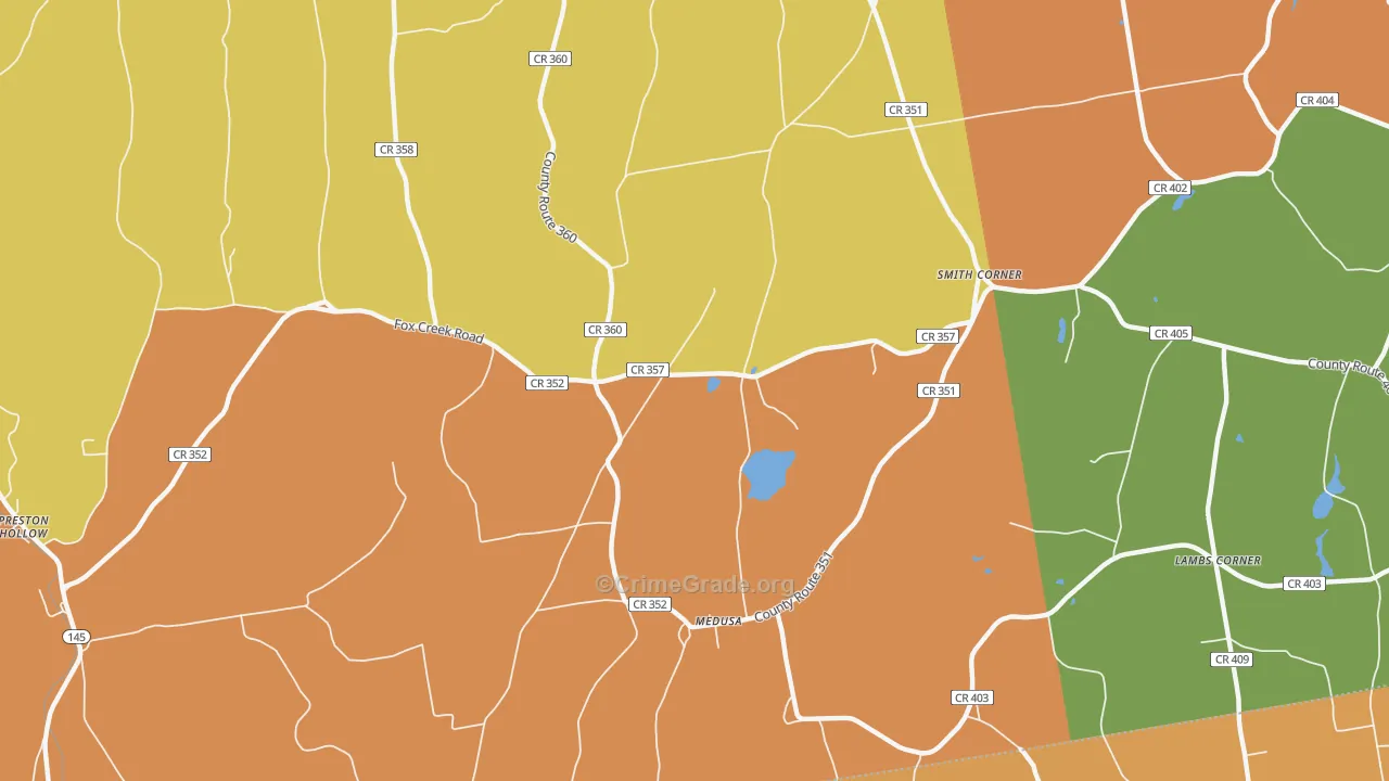 Medusa, NY Map of Burglary Rates
