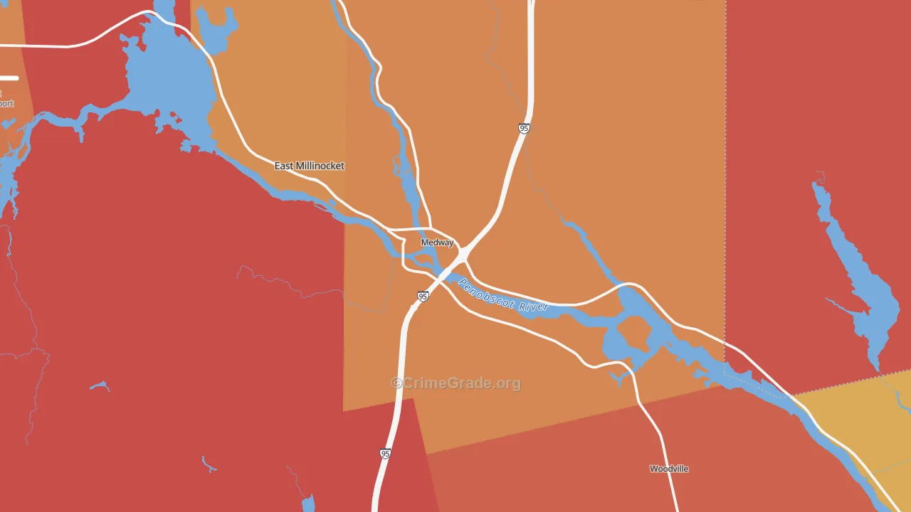 Medway, ME Map of Burglary Rates