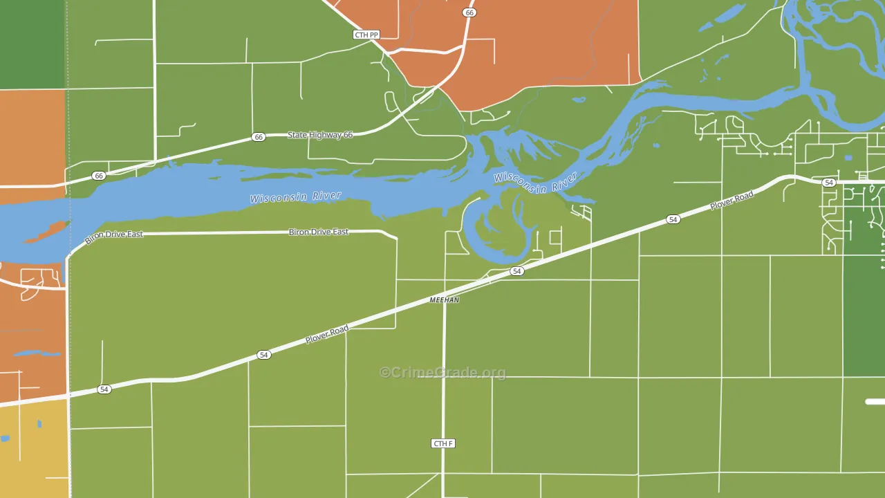Meehan, WI Map of Burglary Rates
