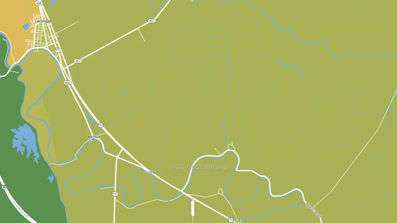 Meeker, LA Map of Burglary Rates