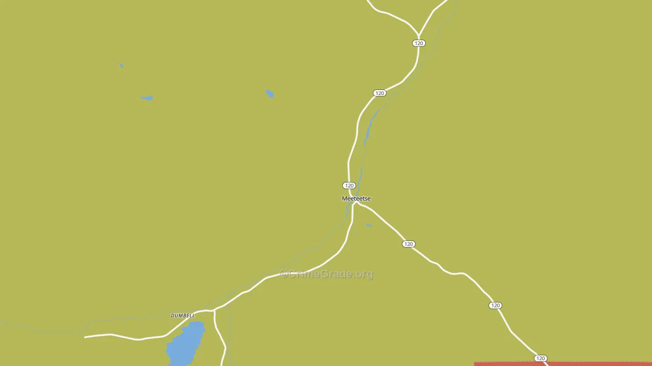 Meeteetse, WY Map of Burglary Rates