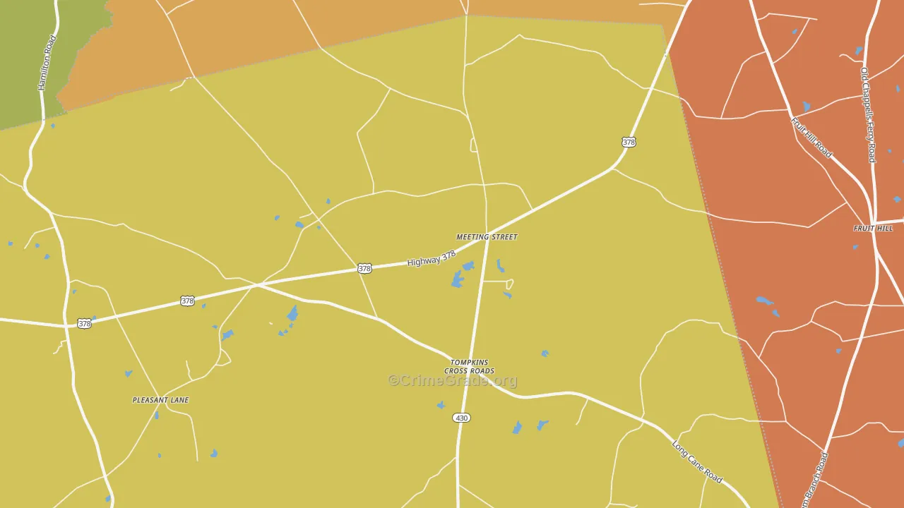 Meeting Street, SC Map of Burglary Rates
