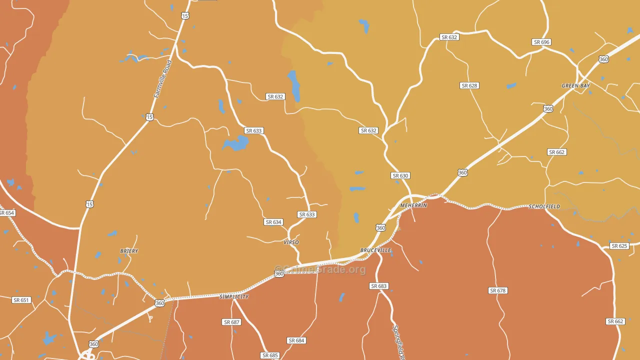 Meherrin, VA Map of Burglary Rates