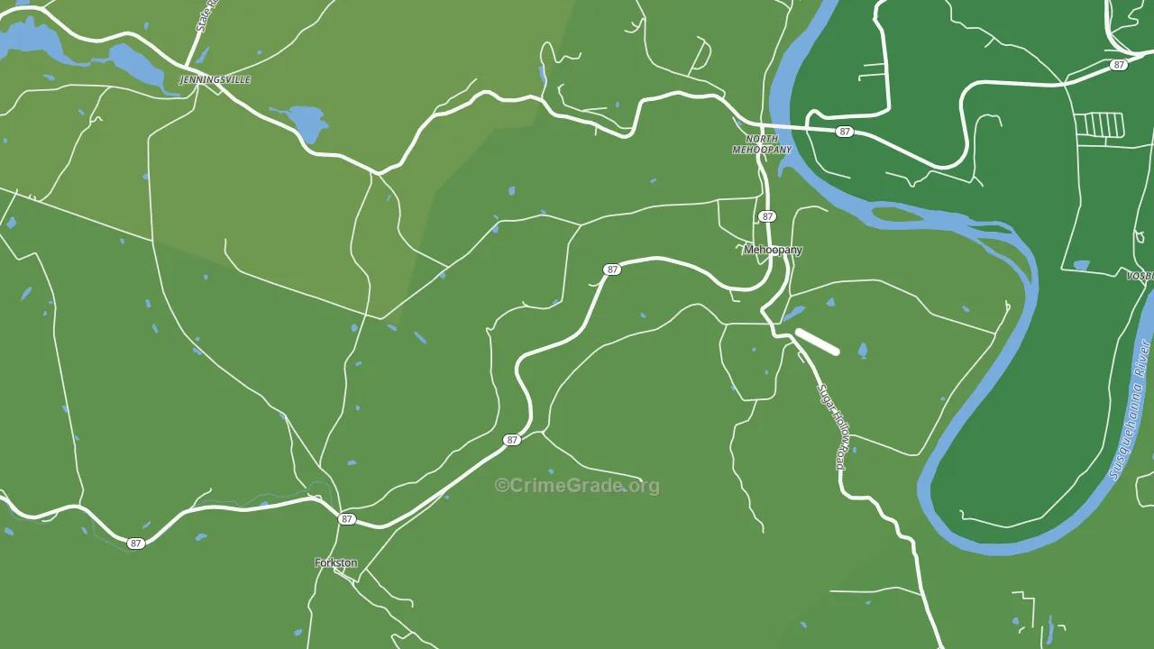 Mehoopany, PA Map of Burglary Rates