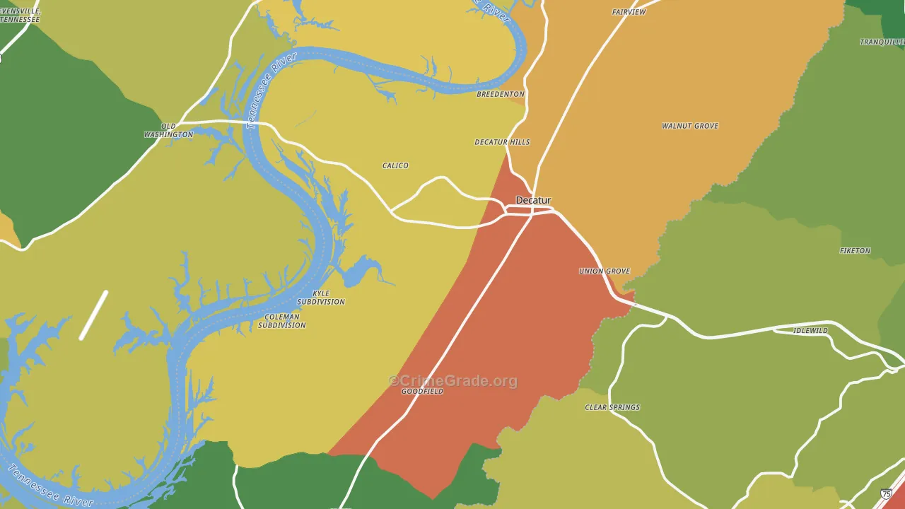 Meigs County, TN Map of Burglary Rates