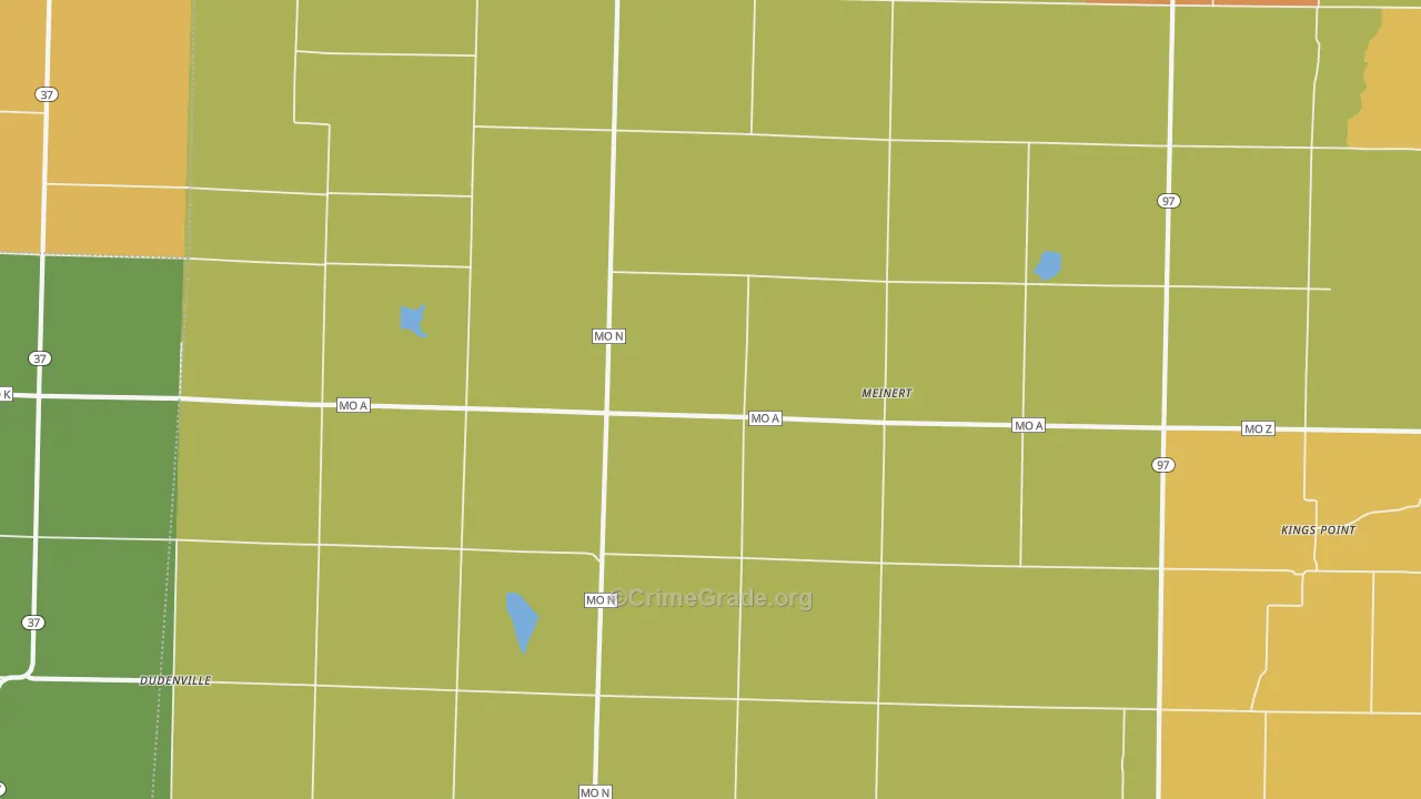Meinert, MO Map of Burglary Rates