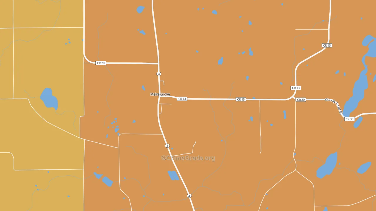 Meire Grove, MN Map of Burglary Rates