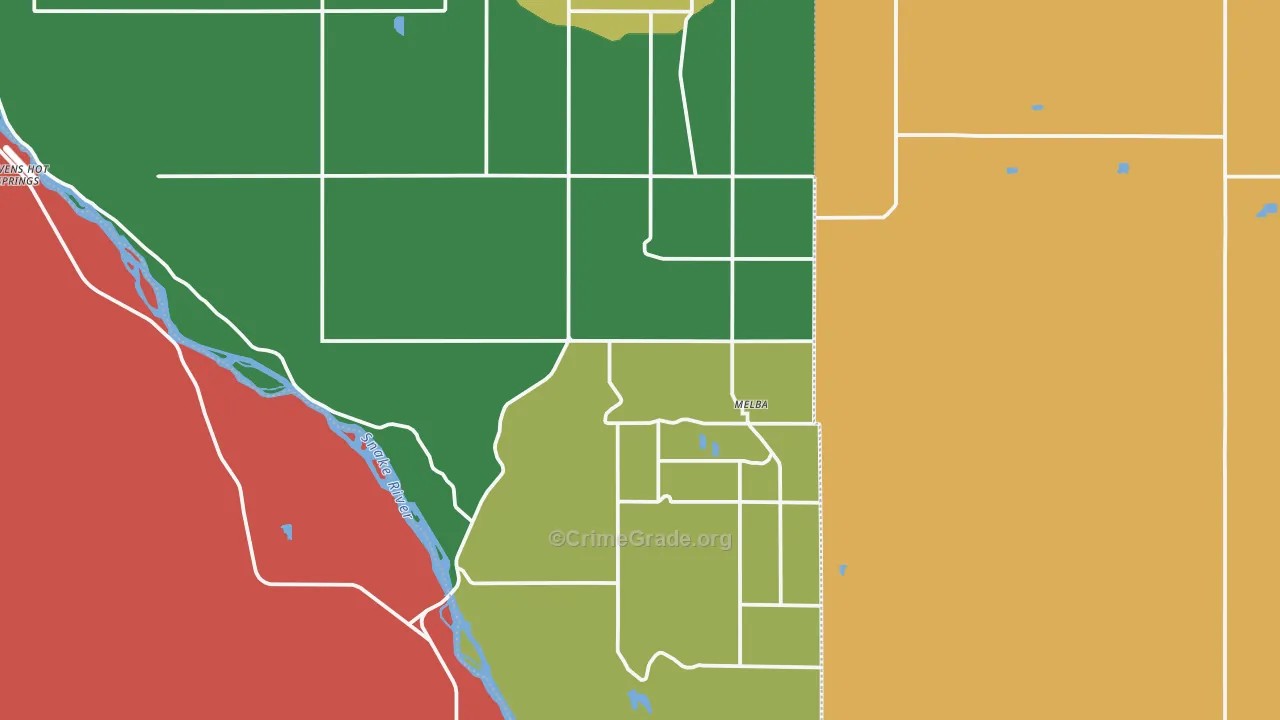 Melba, ID Map of Burglary Rates
