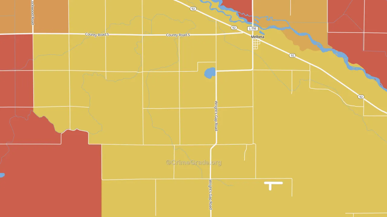 Melbeta, NE Map of Burglary Rates