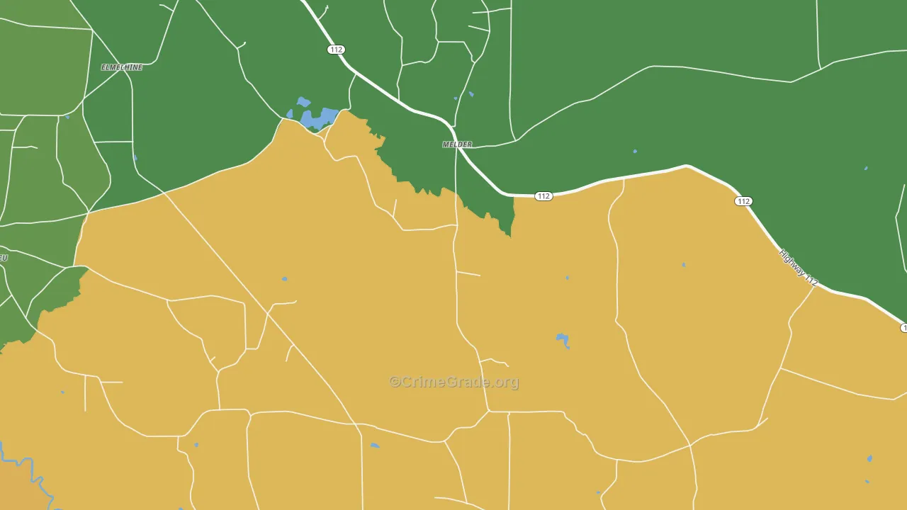 Melder, LA Map of Burglary Rates