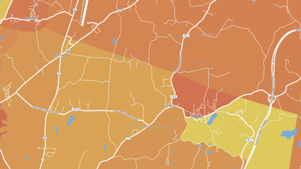 Mellenville, NY Map of Burglary Rates