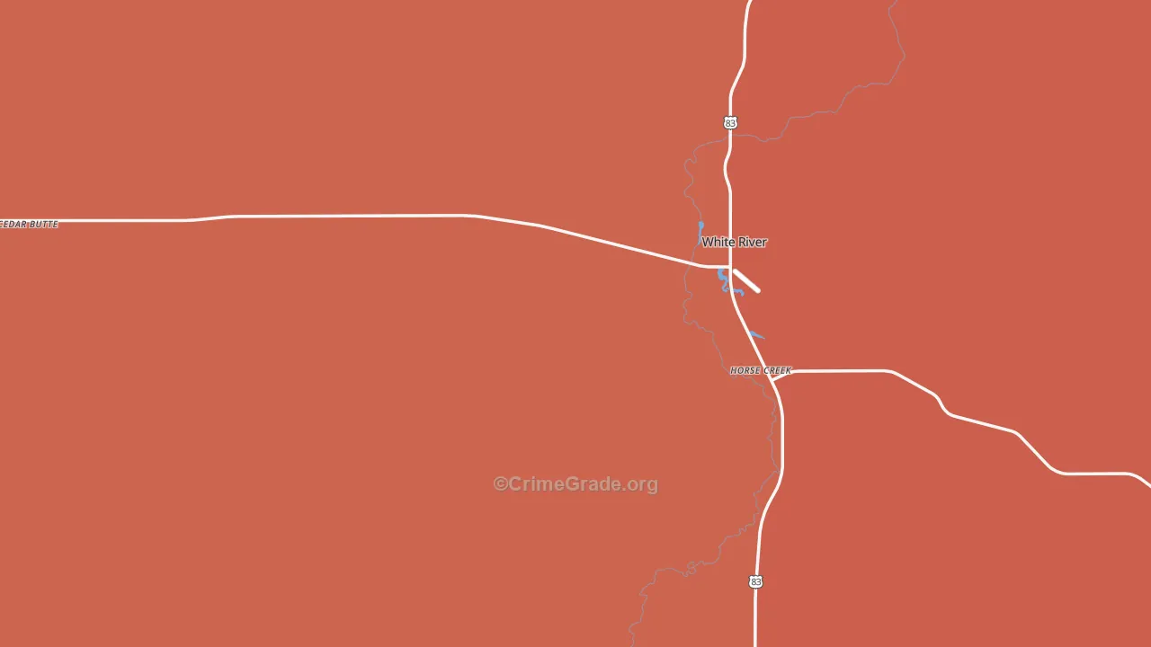 Mellette County, SD Map of Burglary Rates