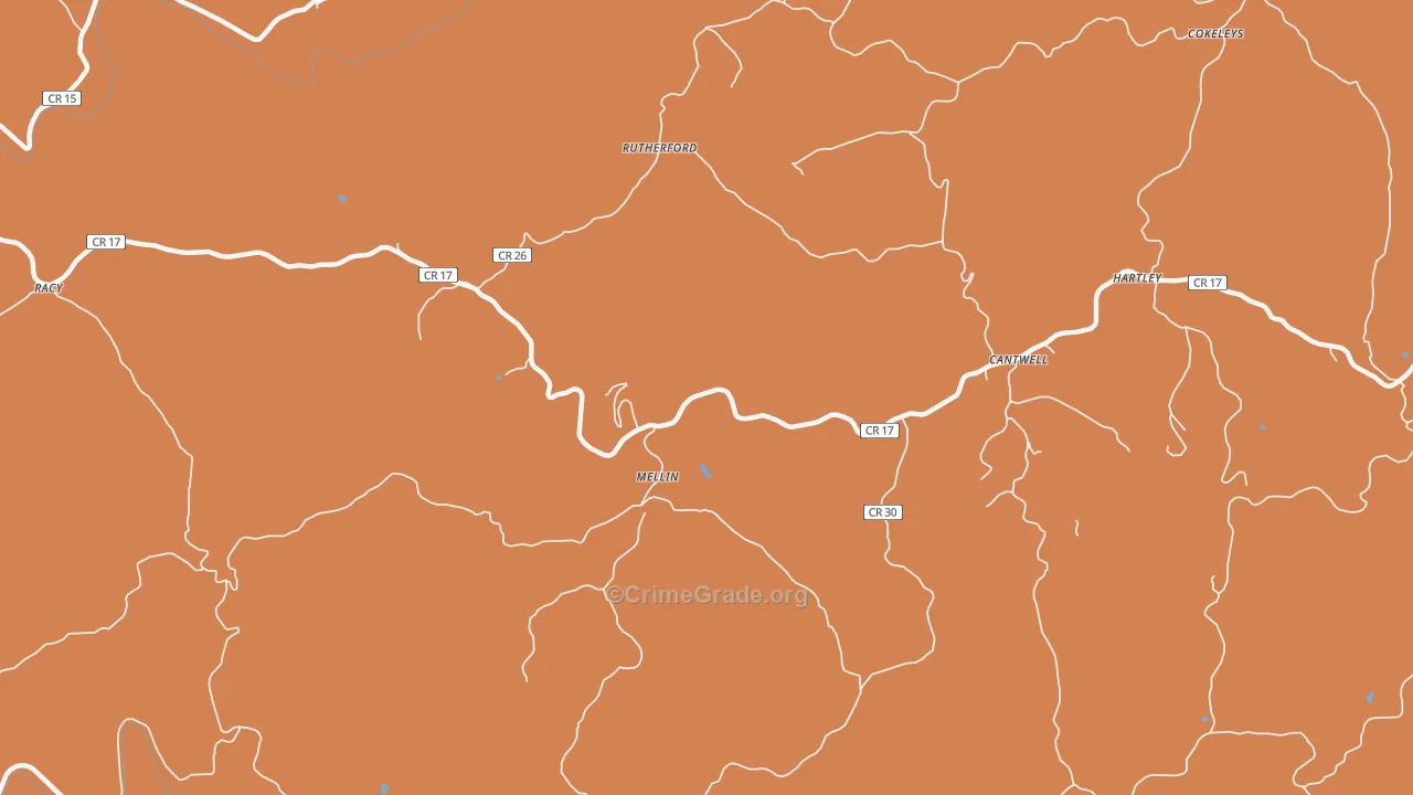 Mellin, WV Map of Burglary Rates