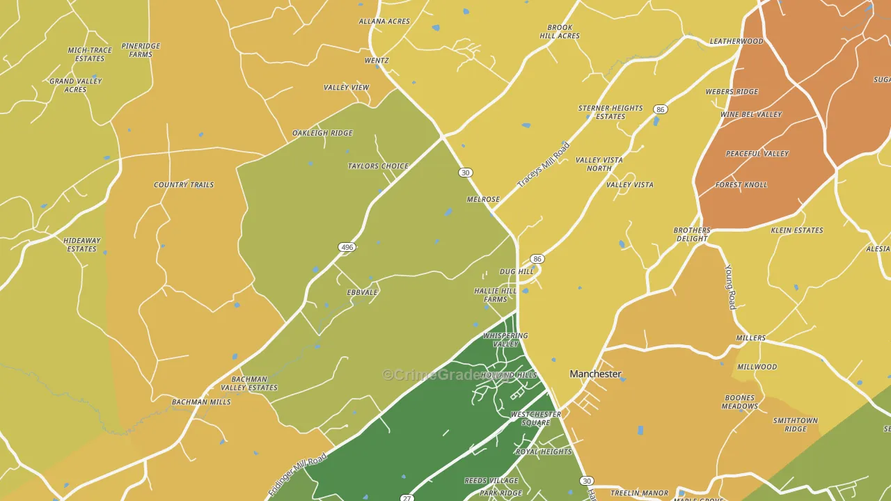 Melrose, MD Map of Burglary Rates