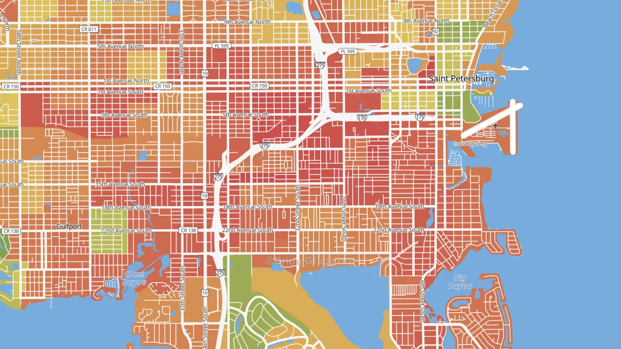 Melrose Mercy, St. Petersburg, FL Map of Burglary Rates