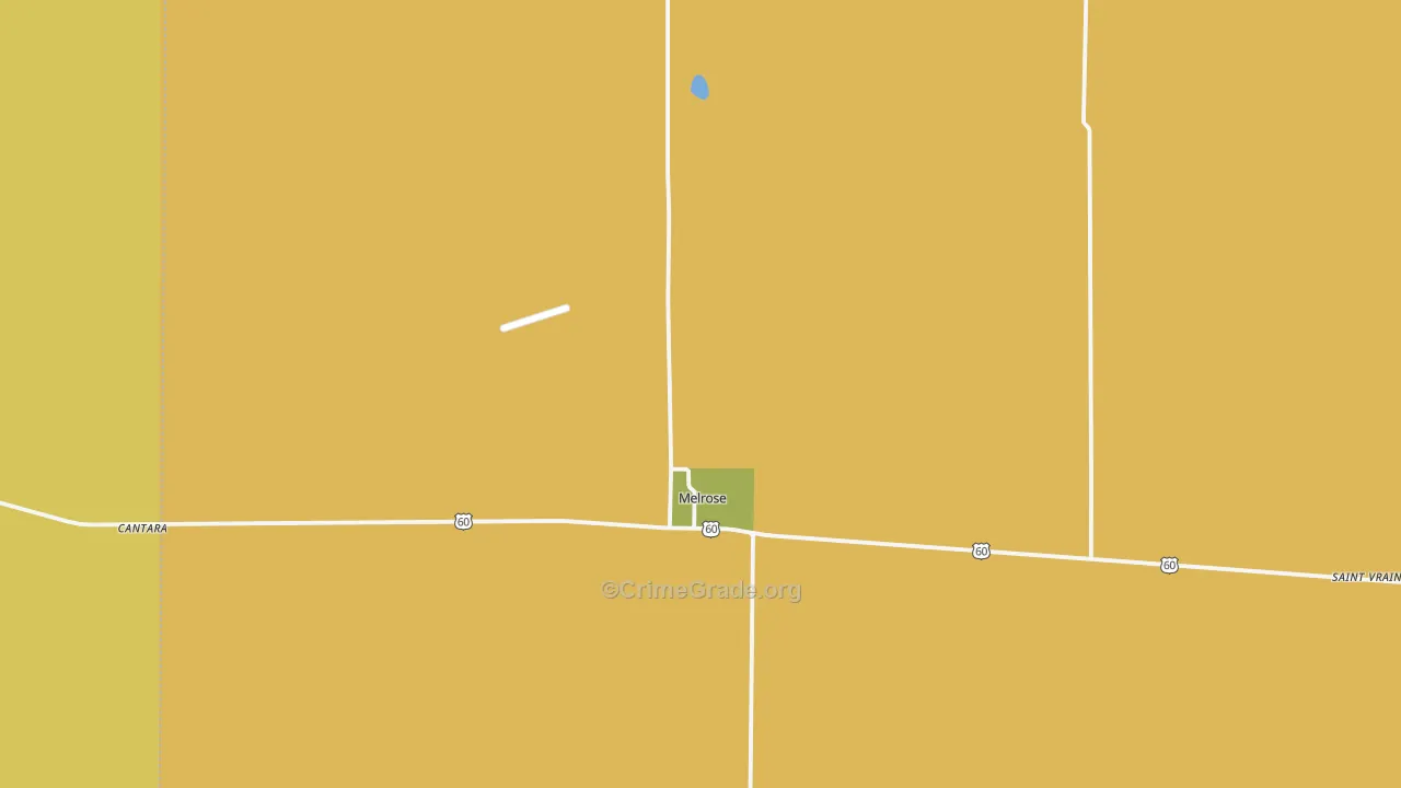 Melrose, NM Map of Burglary Rates