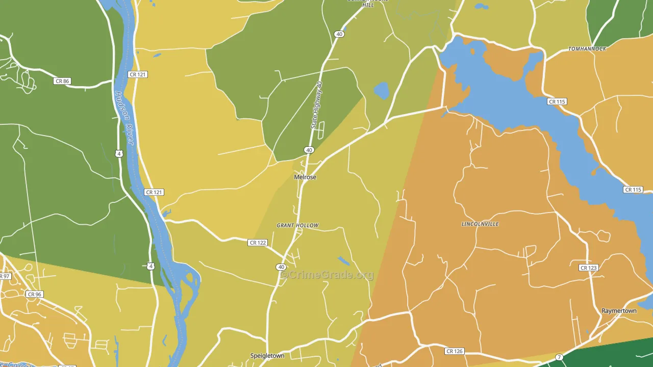 Melrose, NY Map of Burglary Rates