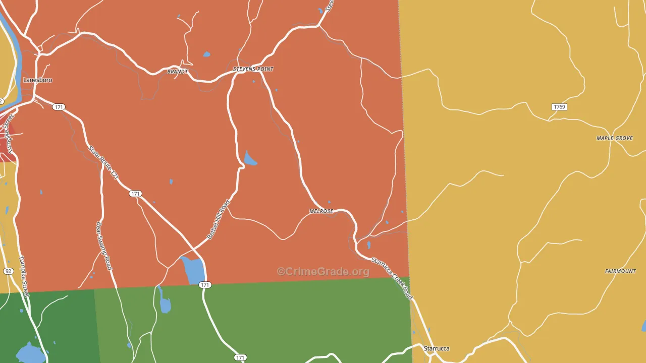 Melrose, PA Map of Burglary Rates