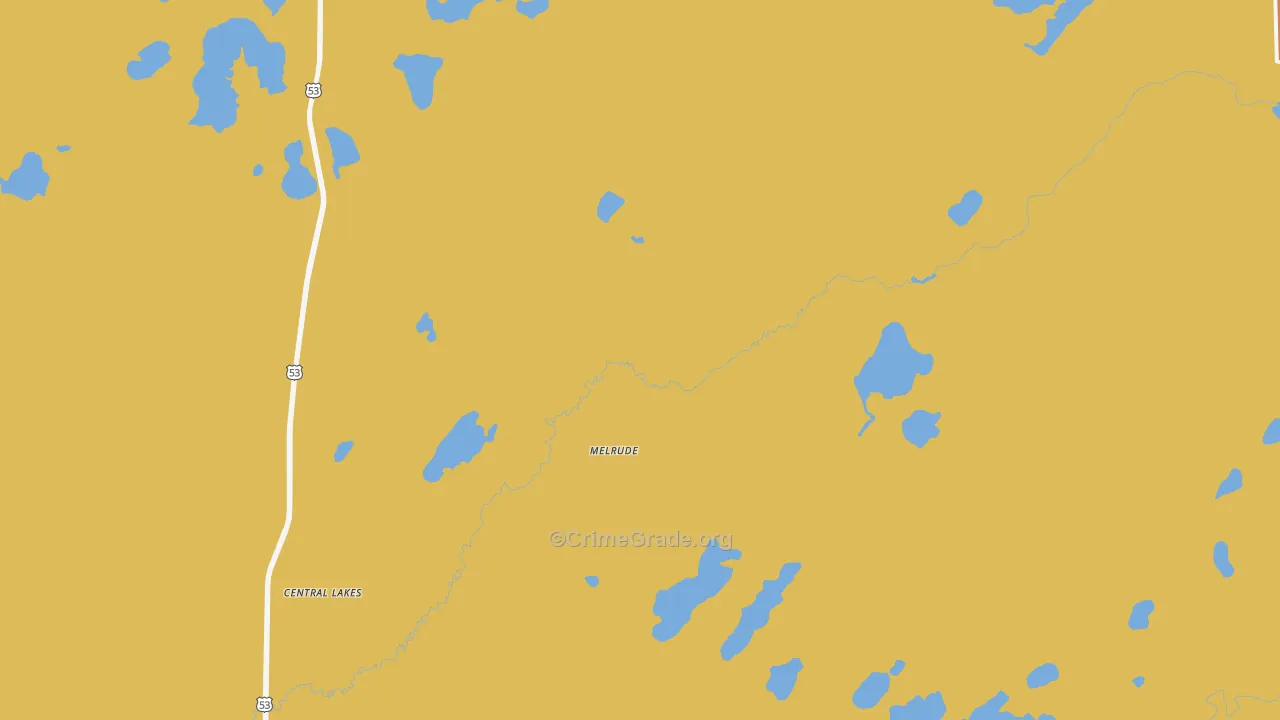 Melrude, MN Map of Burglary Rates