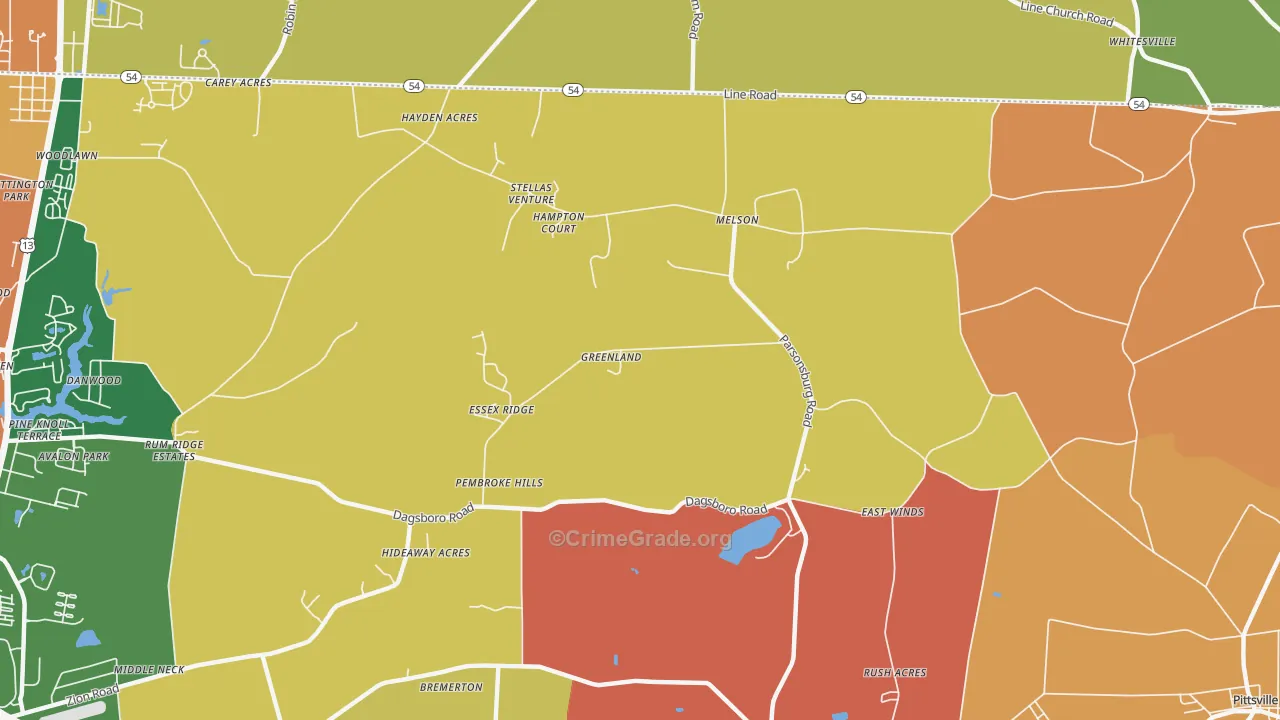 Melson, MD Map of Burglary Rates