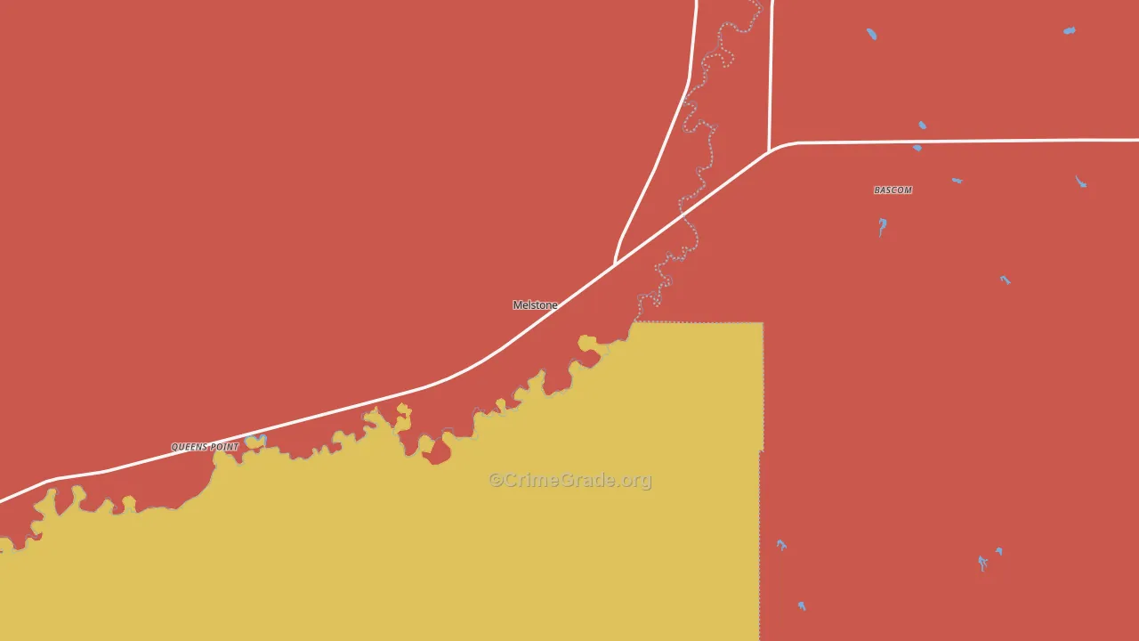 Melstone, MT Map of Burglary Rates
