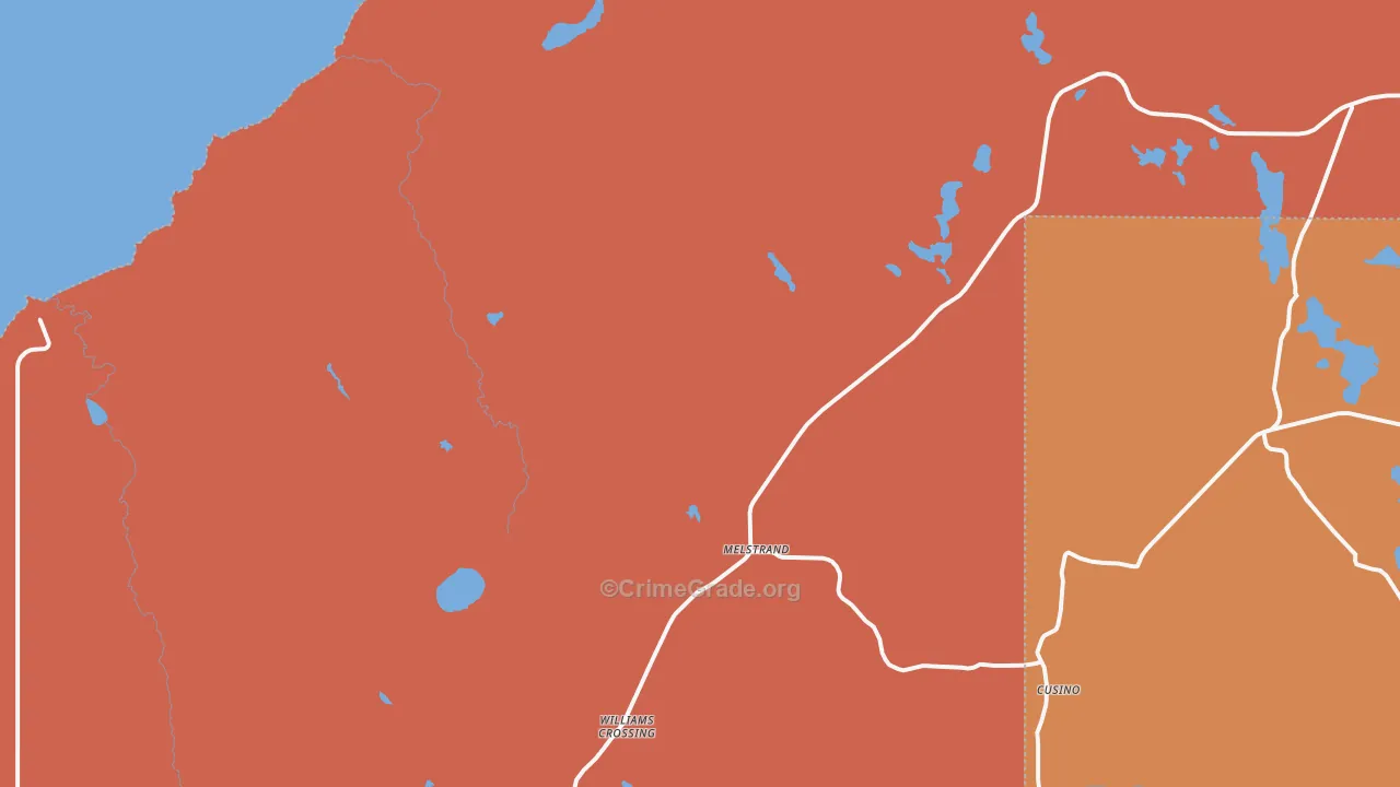 Melstrand, MI Map of Burglary Rates
