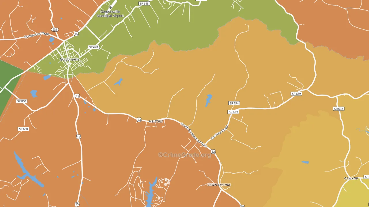 Melton, VA Map of Burglary Rates