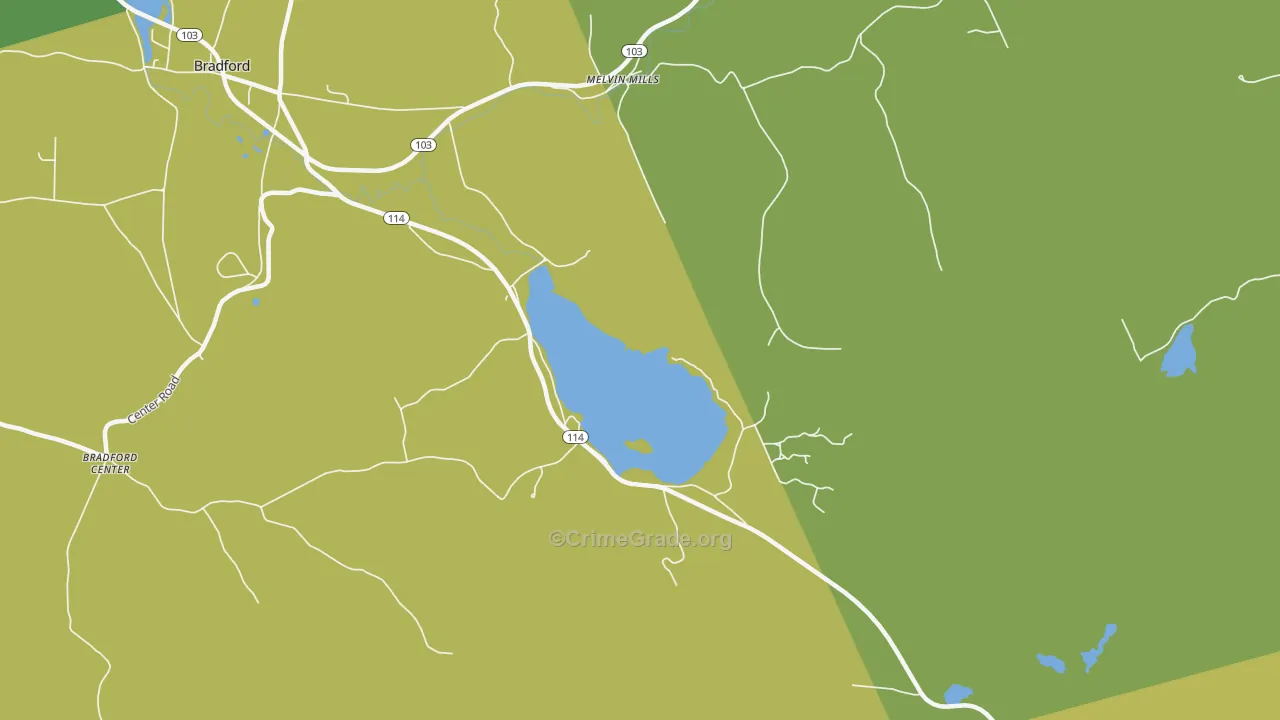 Melvin Mills, NH Map of Burglary Rates