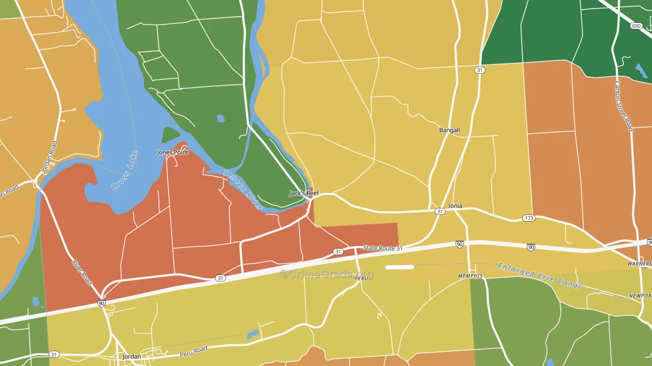 Memphis, NY Map of Burglary Rates