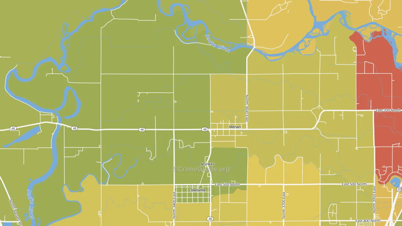 Menan, ID Map of Burglary Rates