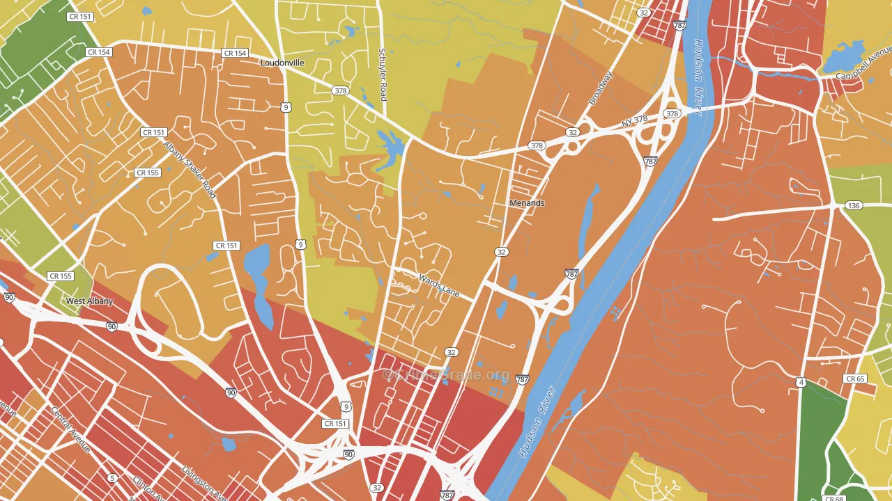 Menands, NY Map of Burglary Rates