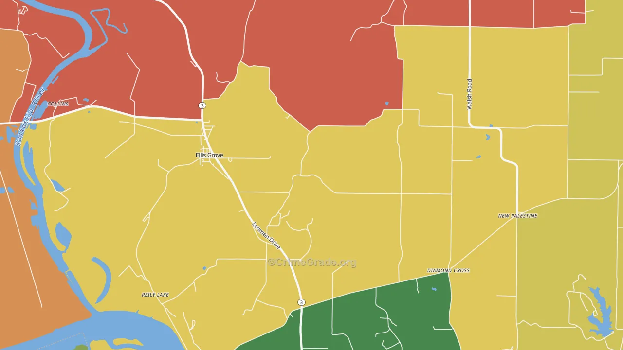 Menard, IL Map of Burglary Rates