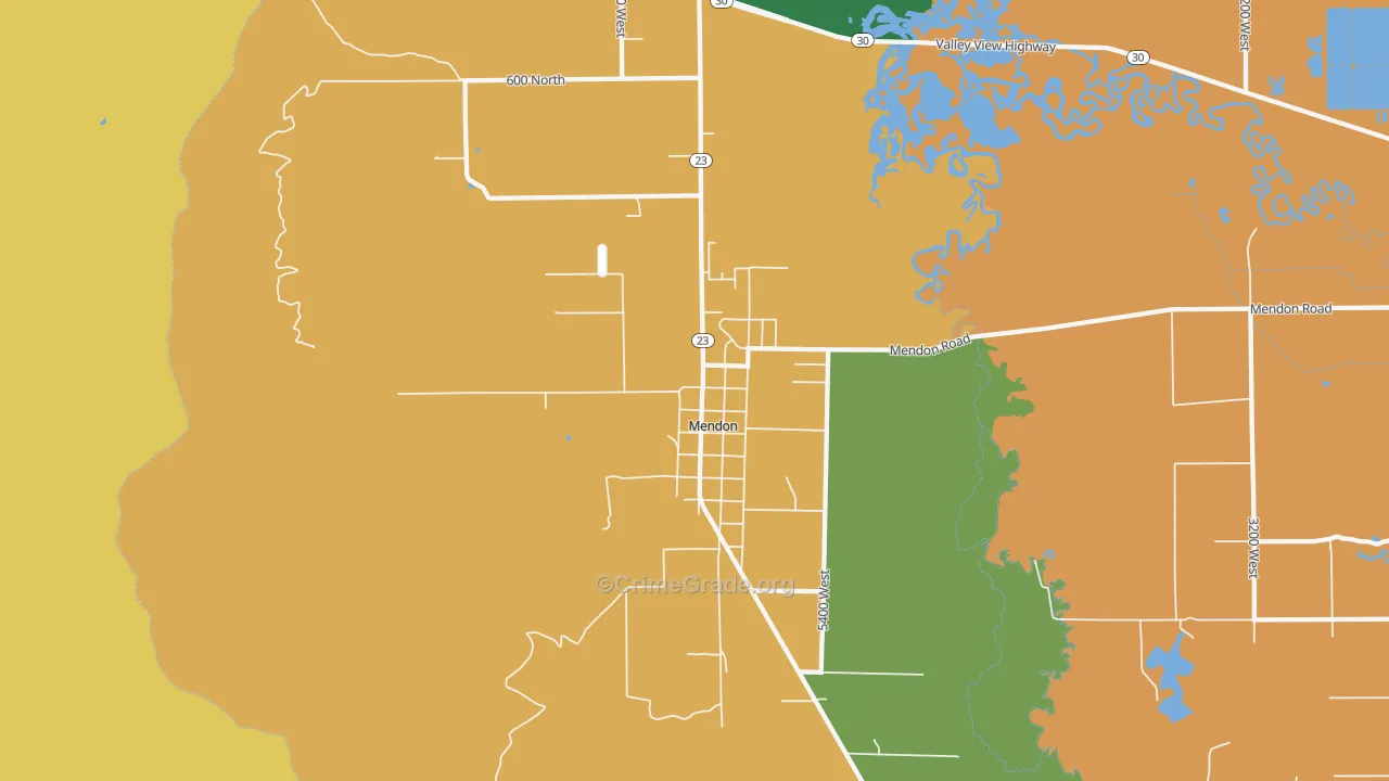 Mendon, UT Map of Burglary Rates