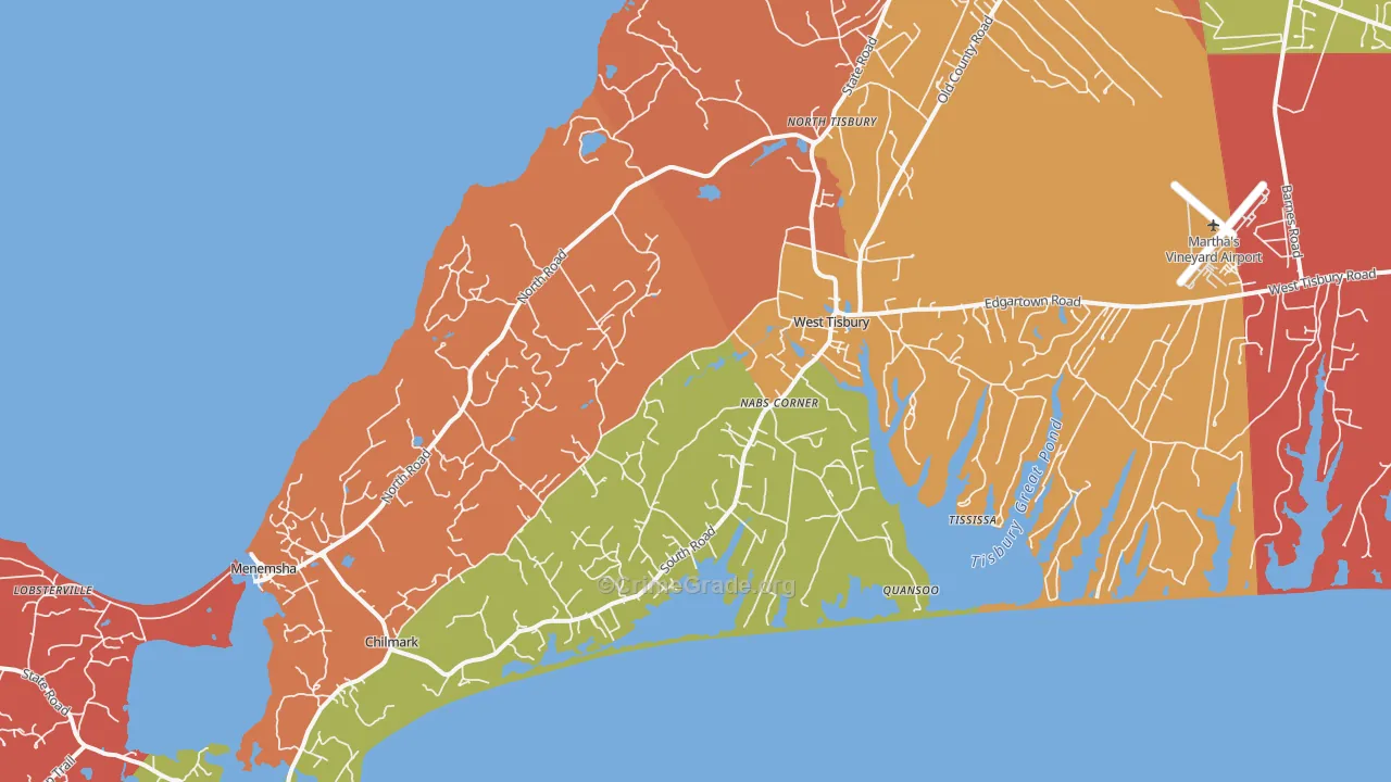 Menemsha, MA Map of Burglary Rates