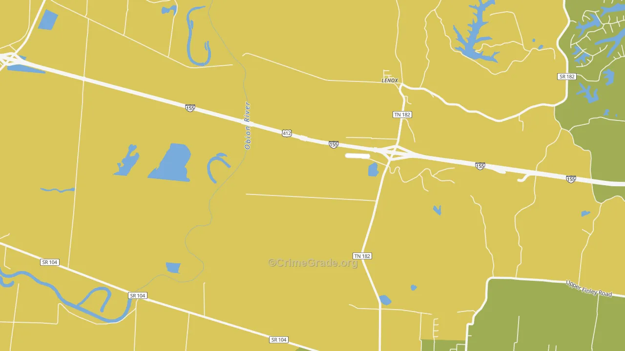 Mengelwood, TN Map of Burglary Rates