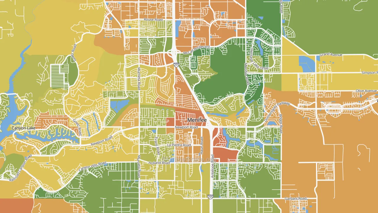 Menifee, CA Map of Burglary Rates