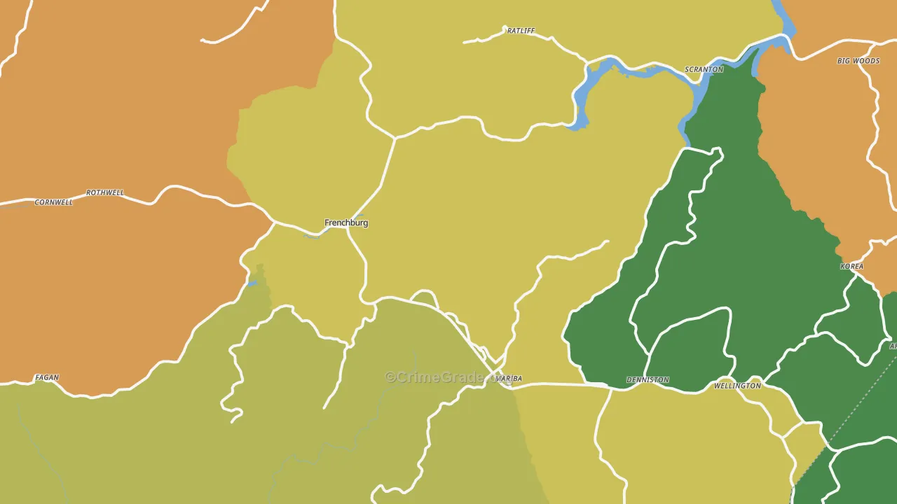 Menifee County, KY Map of Burglary Rates
