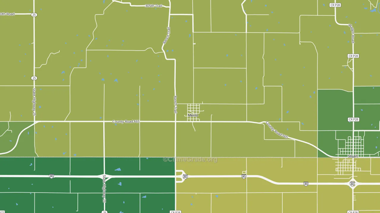 Menlo, IA Map of Burglary Rates