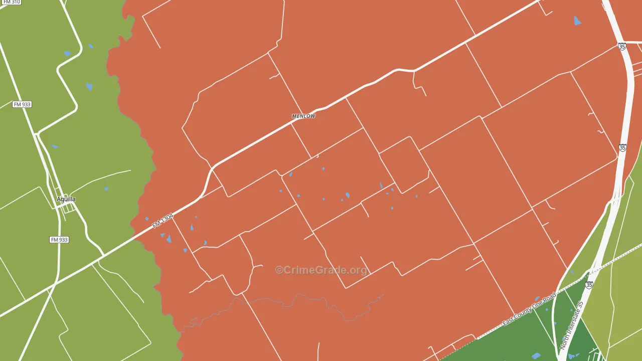 Menlow, TX Map of Burglary Rates